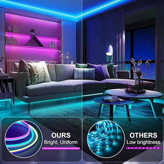 Groeien 5 Meter Smart RGBIC Neon Flex LED Strip Light