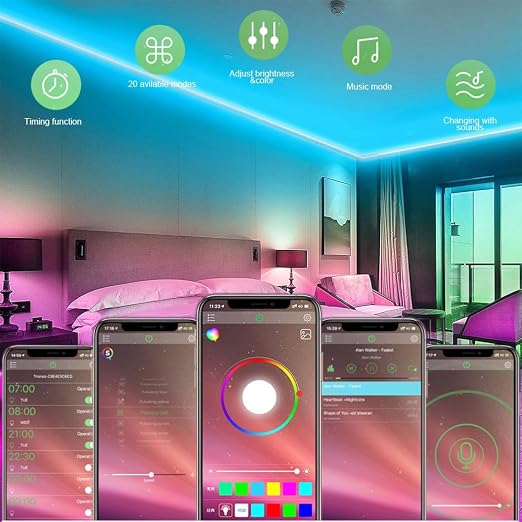 Groeien 5 Meter Smart RGBIC Neon Flex LED Strip Light